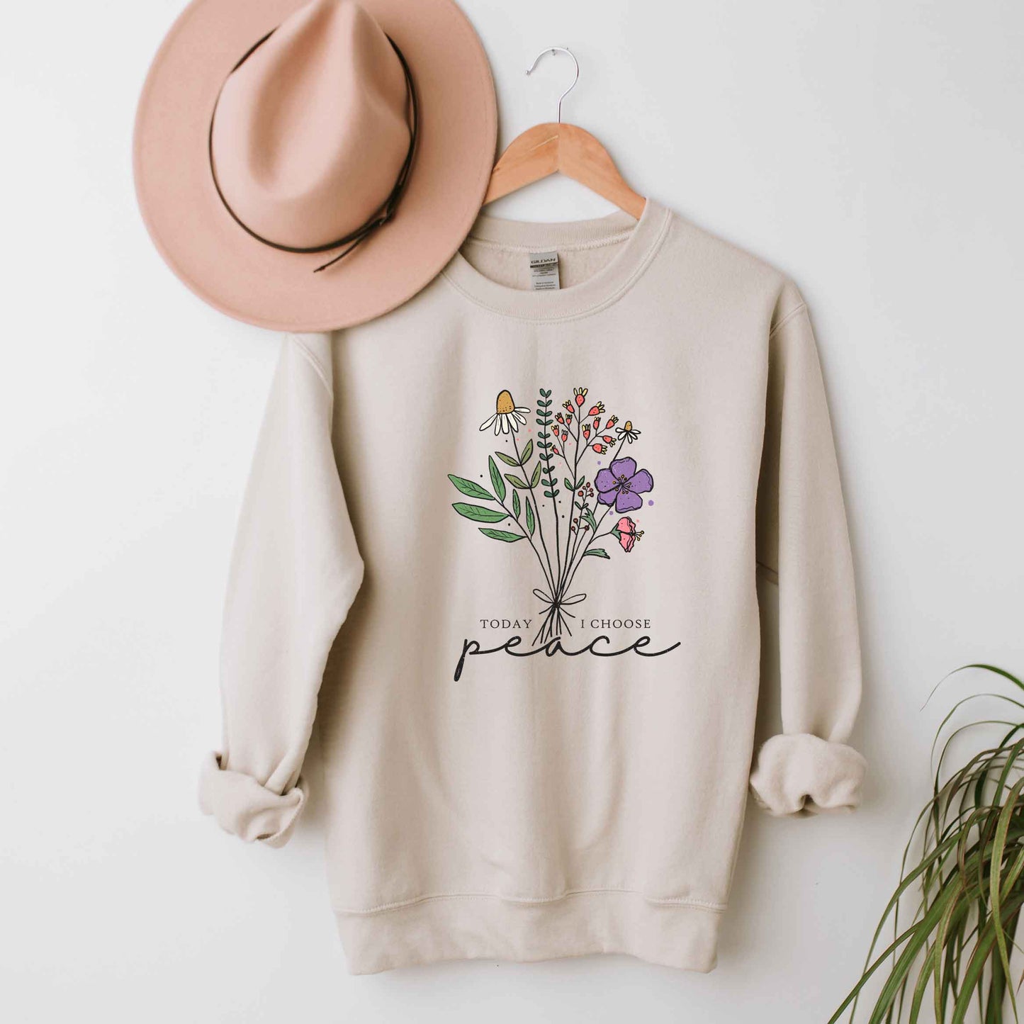 Today I Choose Peace Flowers | Sweatshirt