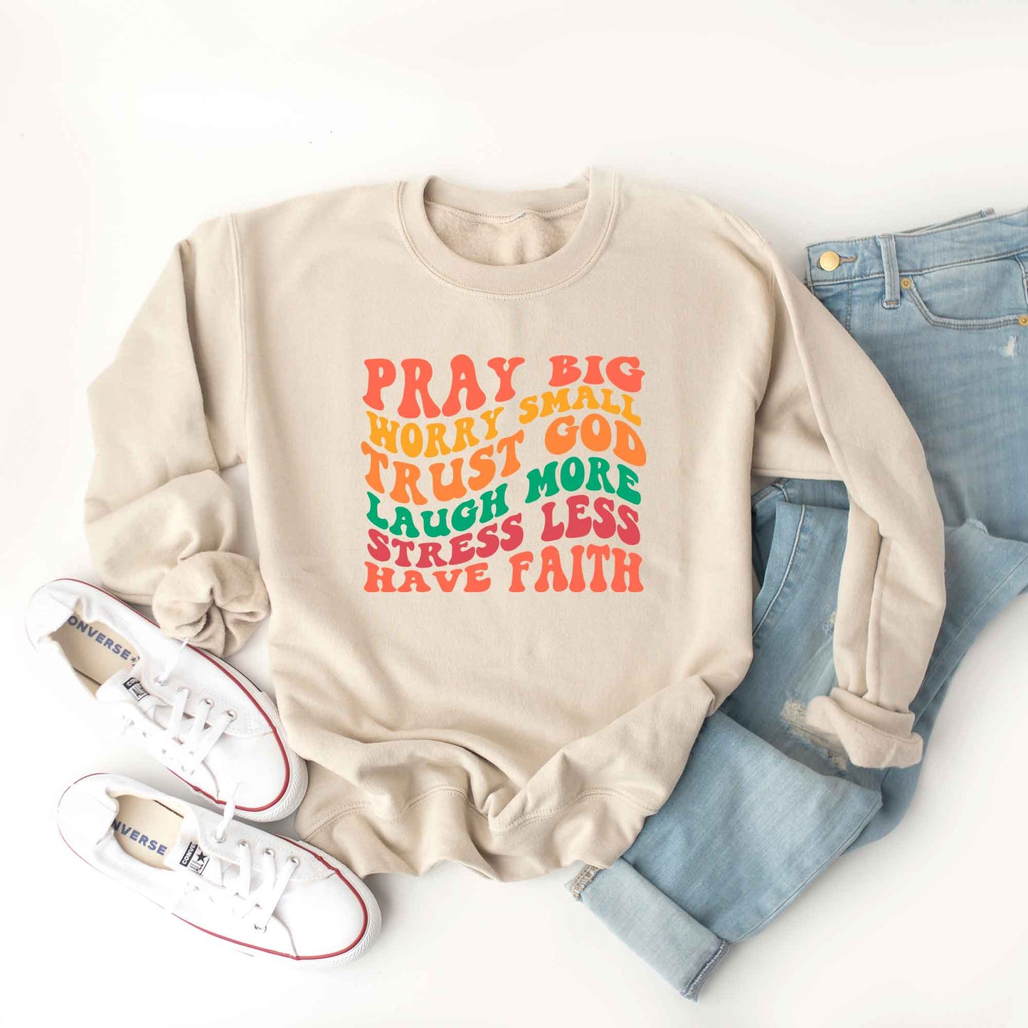 Have Faith Wavy Colorful | Sweatshirt