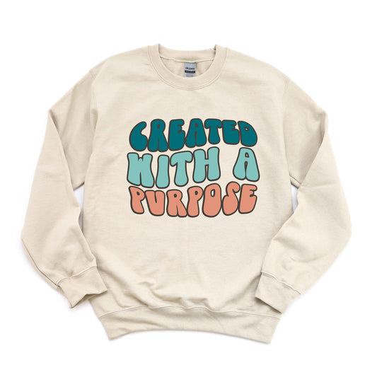 Retro Created With A Purpose | Sweatshirt