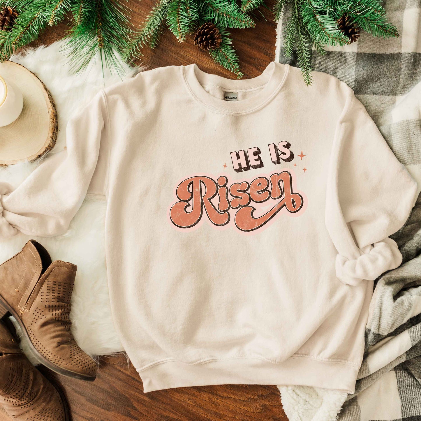 Retro He Is Risen | Sweatshirt