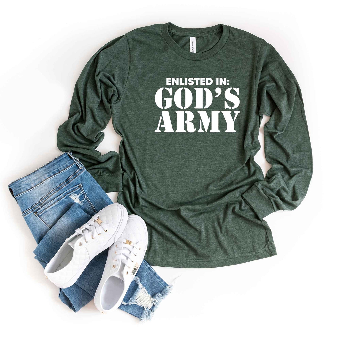 Enlist In God's Army | Long Sleeve Crew Neck