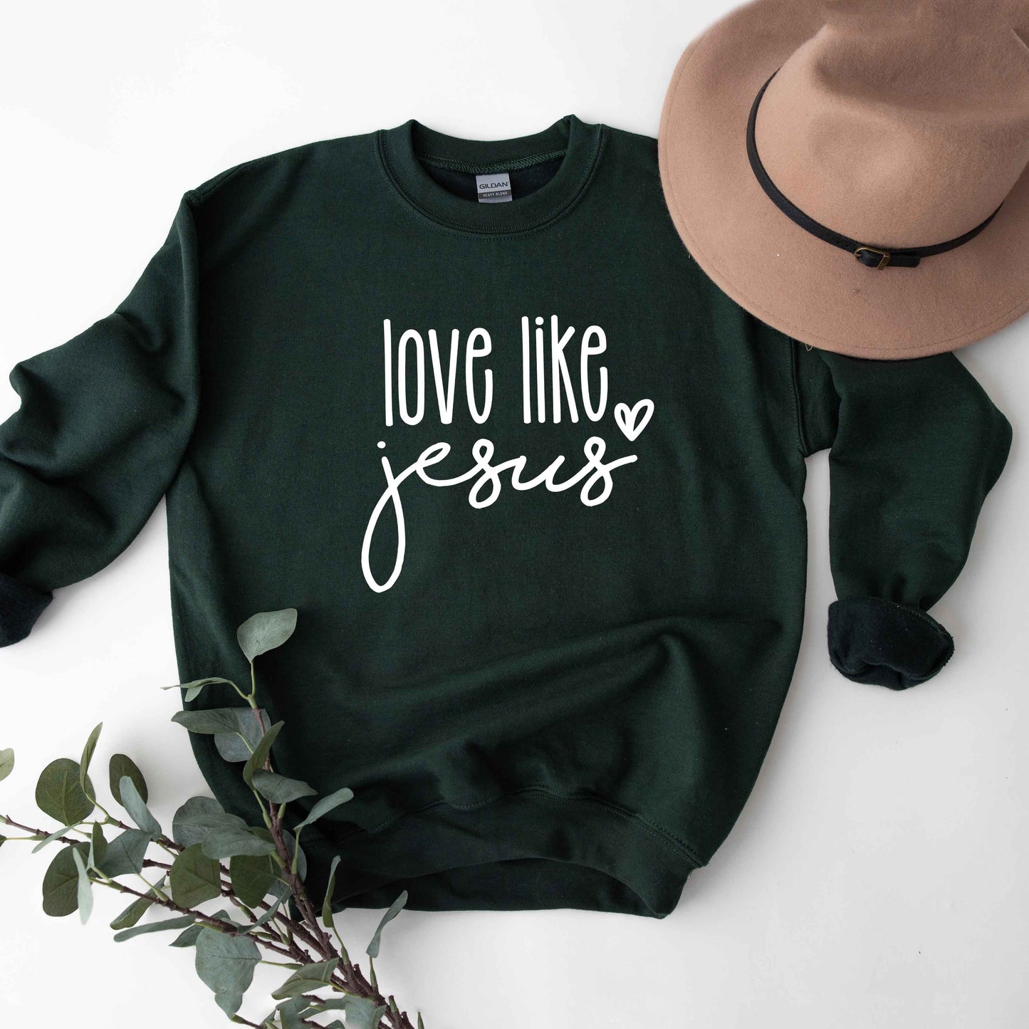 Love Like Jesus Cursive Heart | Sweatshirt