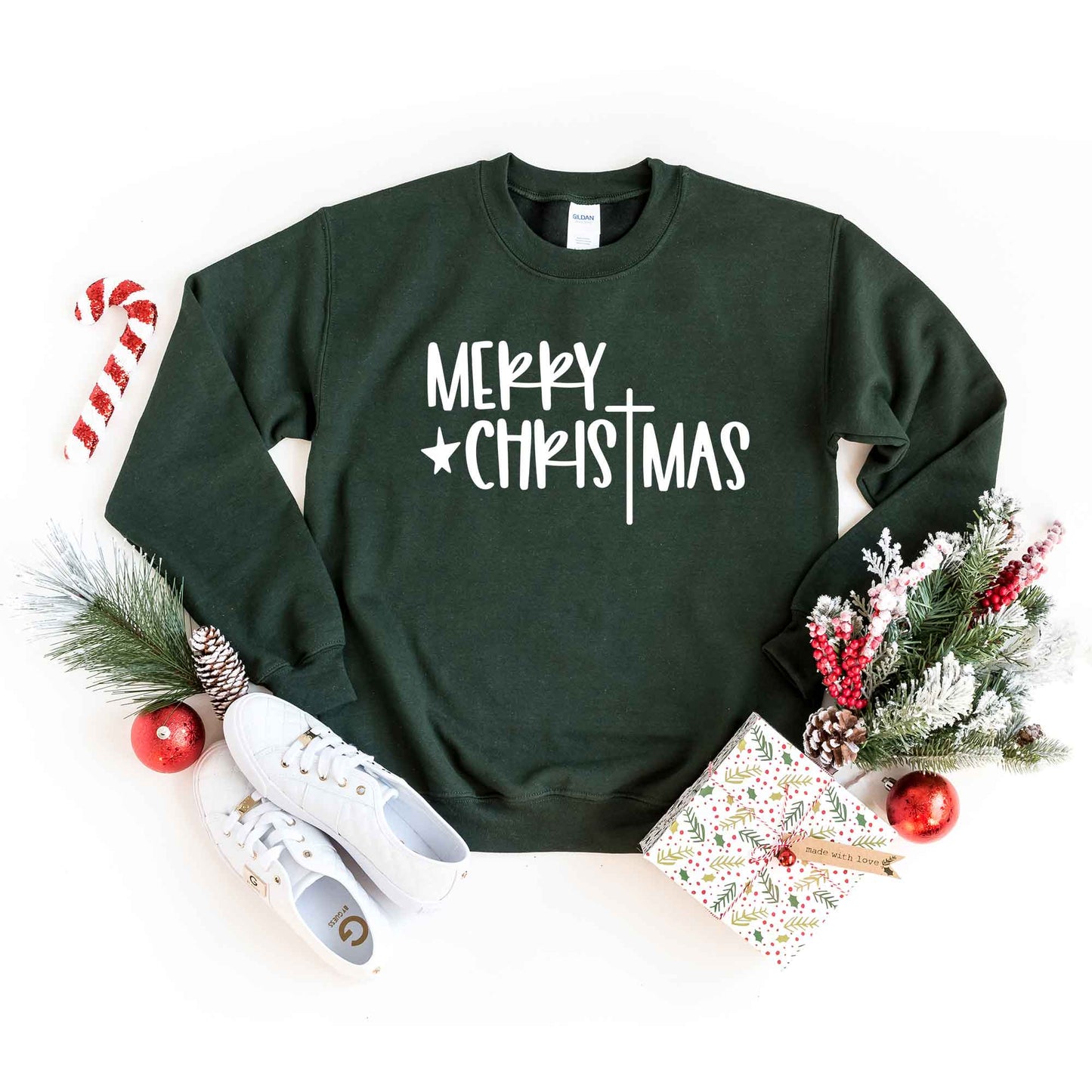 Merry Christmas Cross | Sweatshirt