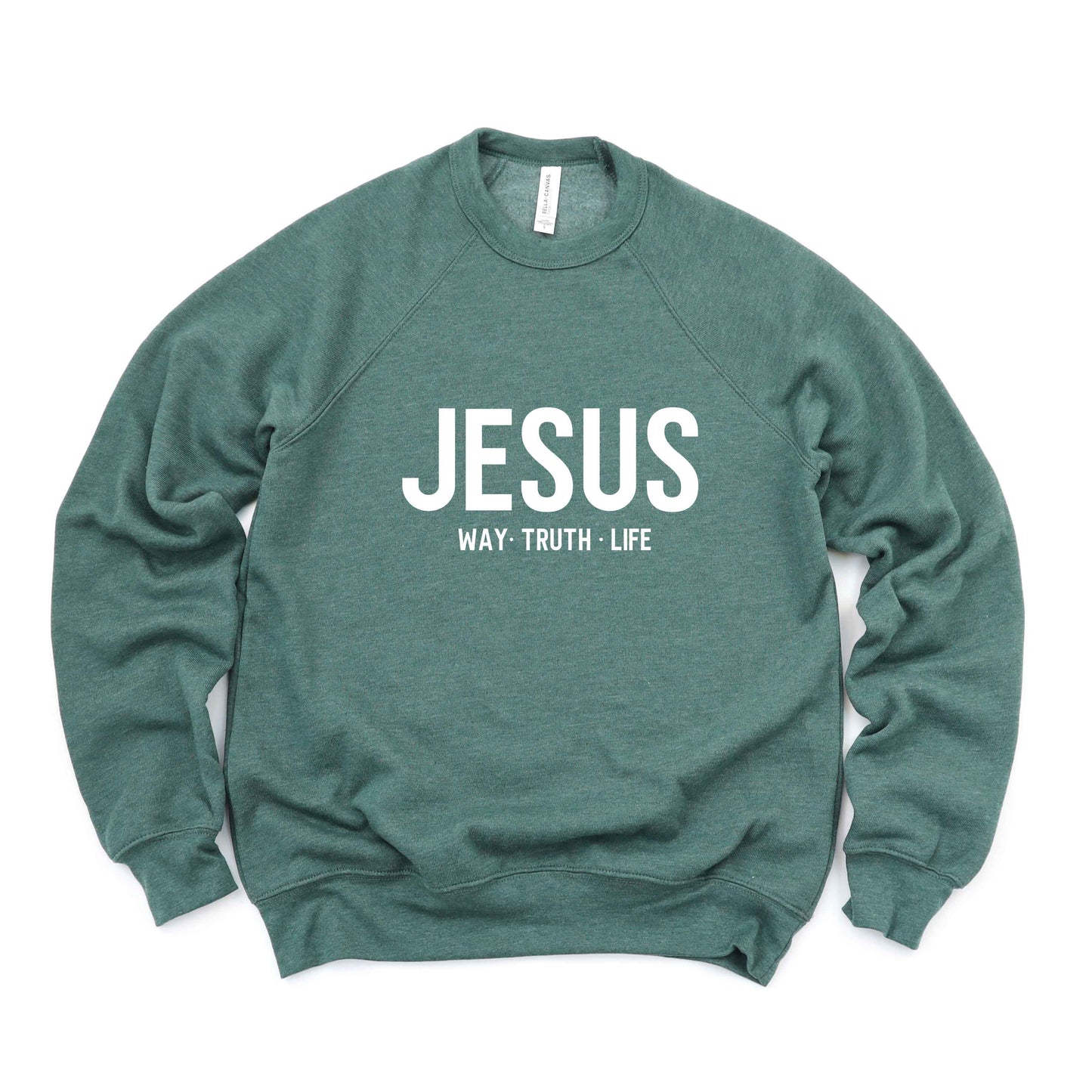 Jesus Way Truth Life | Bella Canvas Premium Sweatshirt