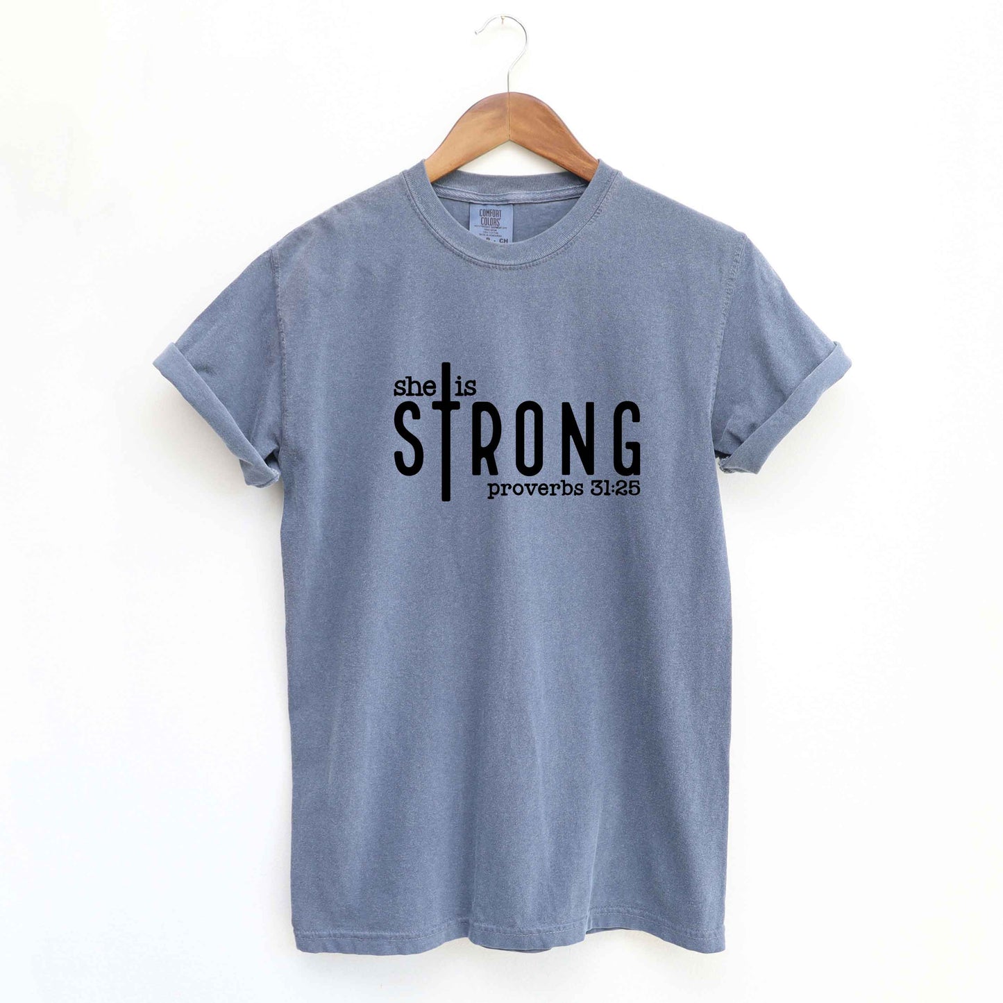 She Is Strong Cross | Garment Dyed Tee