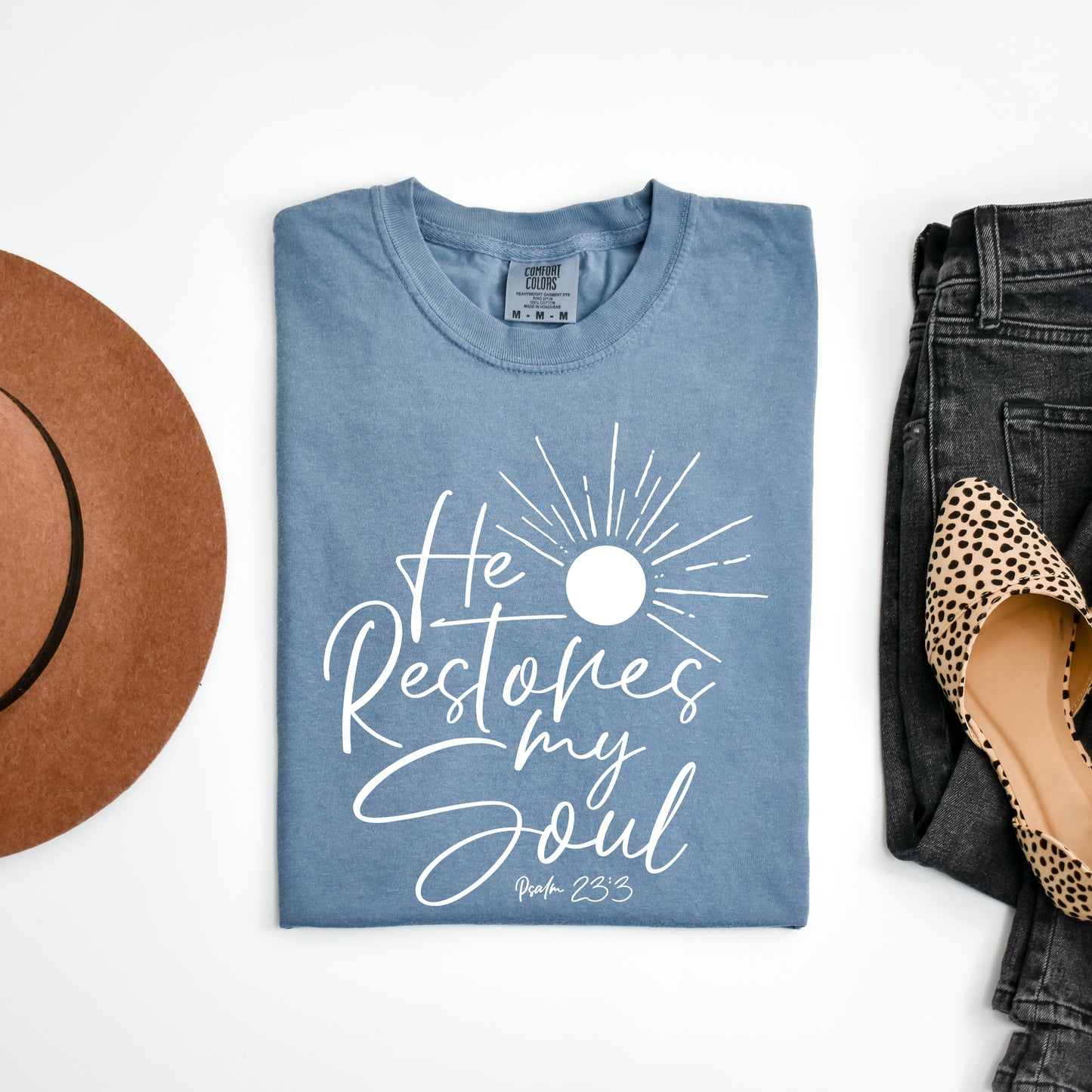 He Restores My Soul | Garment Dyed Tee