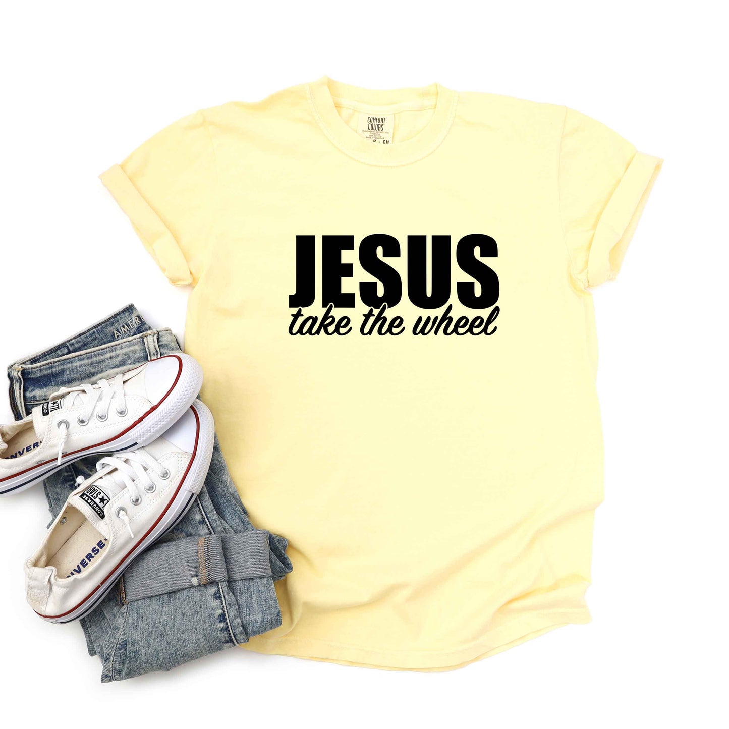 Jesus Take The Wheel | Garment Dyed Tee