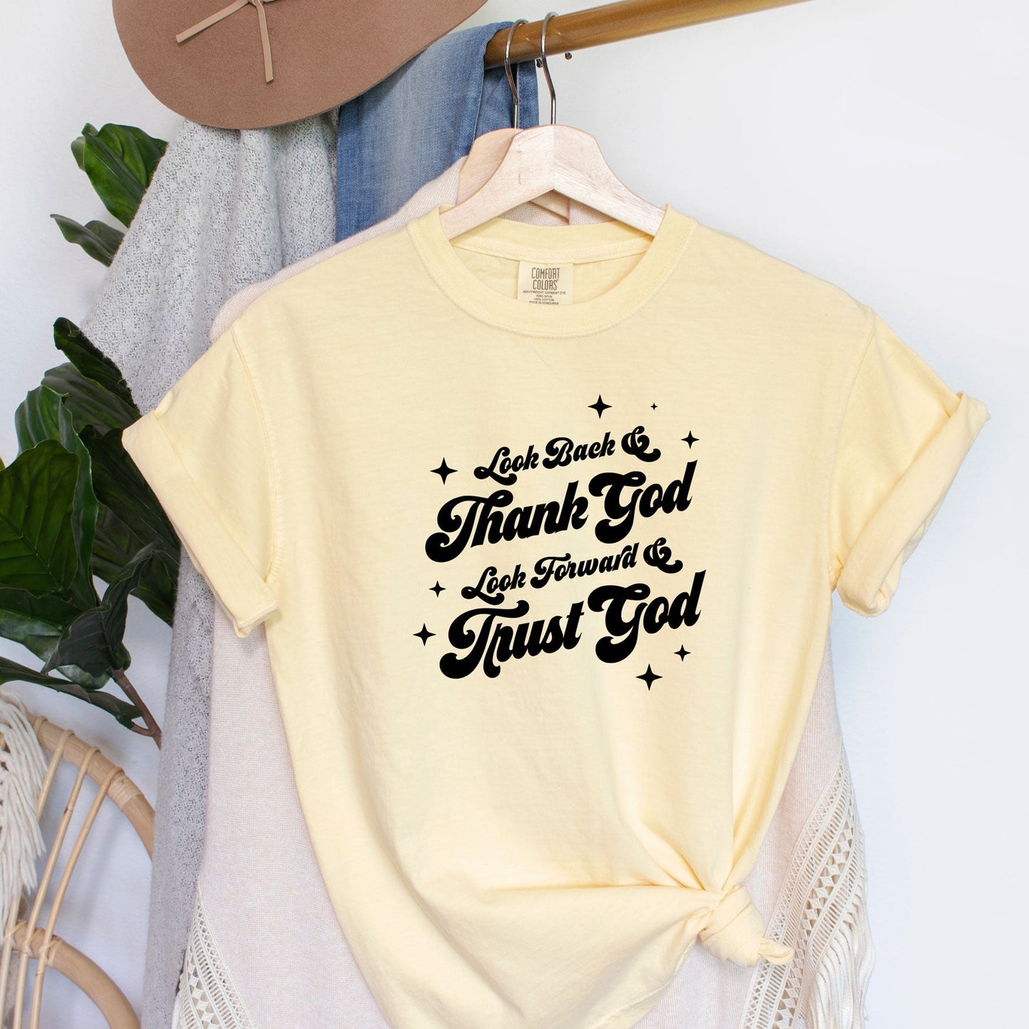 Look Back & Thank God | Garment Dyed Tee