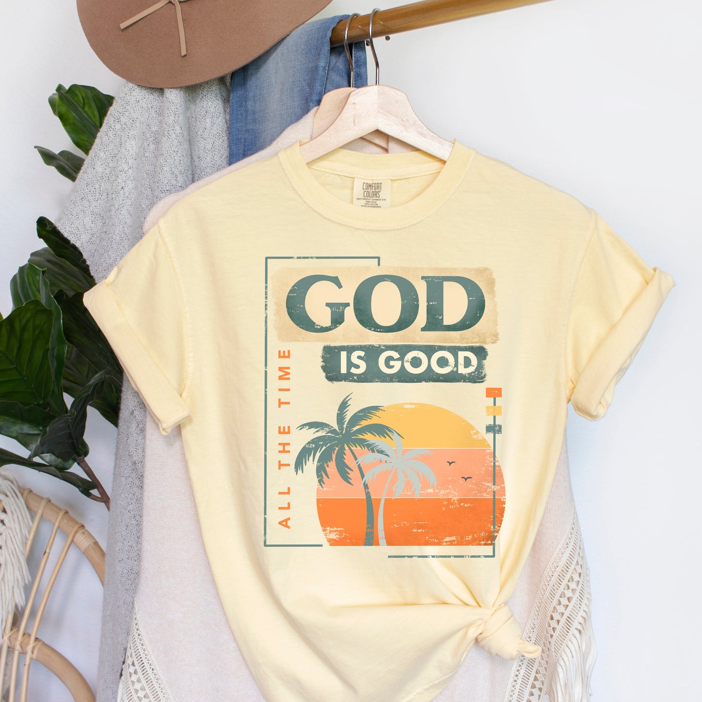 God Is Good Sunset | Garment Dyed Tee