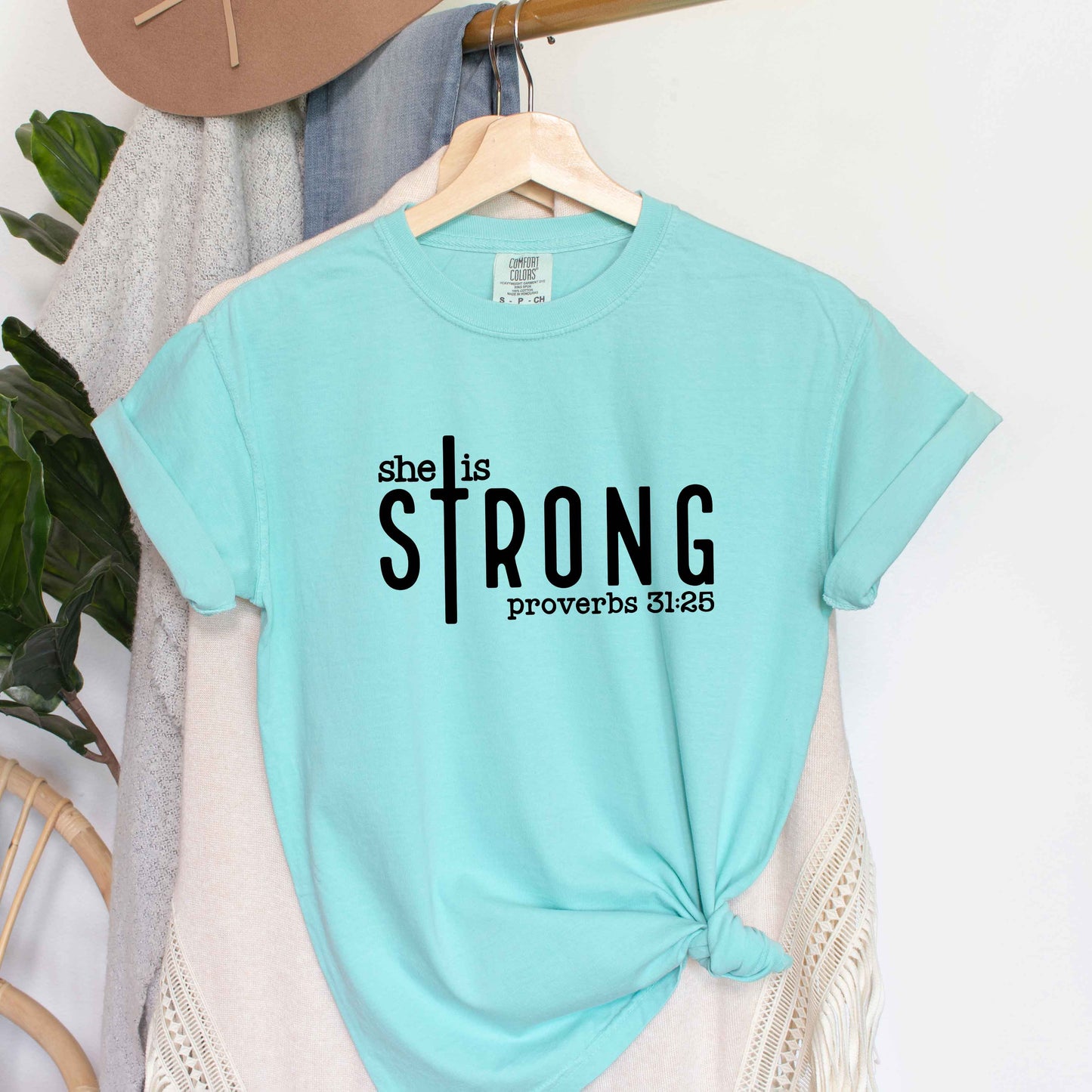 She Is Strong Cross | Garment Dyed Tee