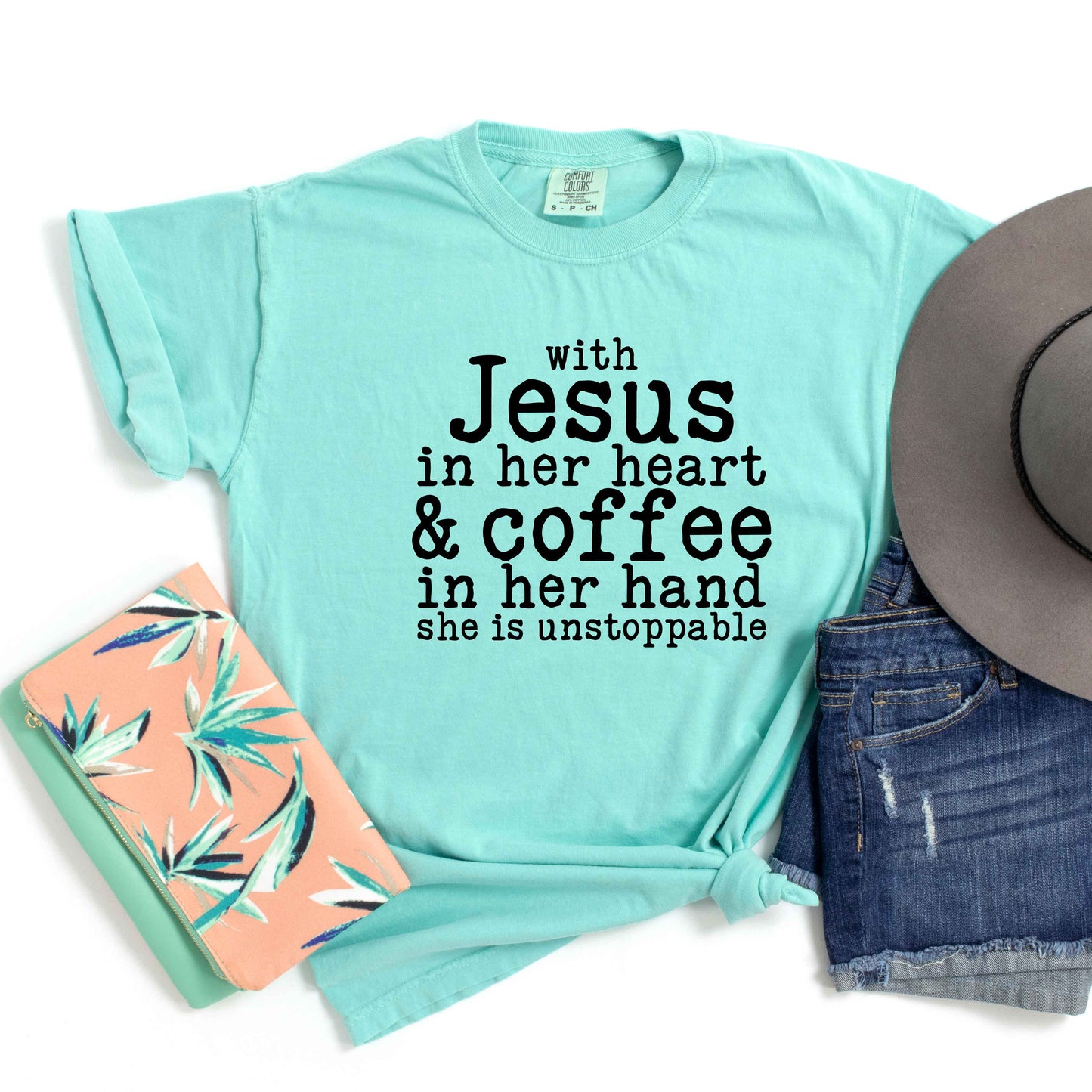 Jesus In Her Heart | Garment Dyed Tee