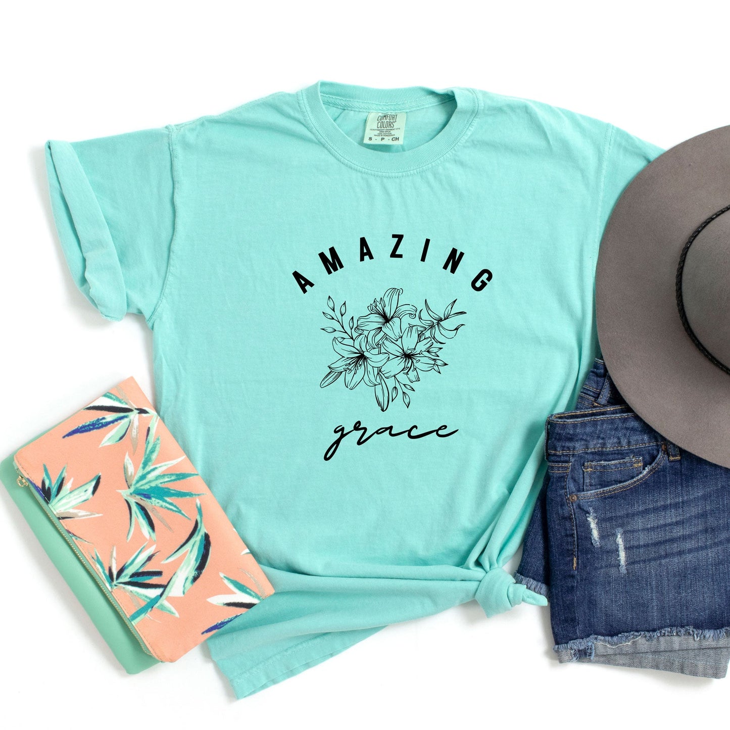 Floral Amazing Grace | Garment Dyed Tee