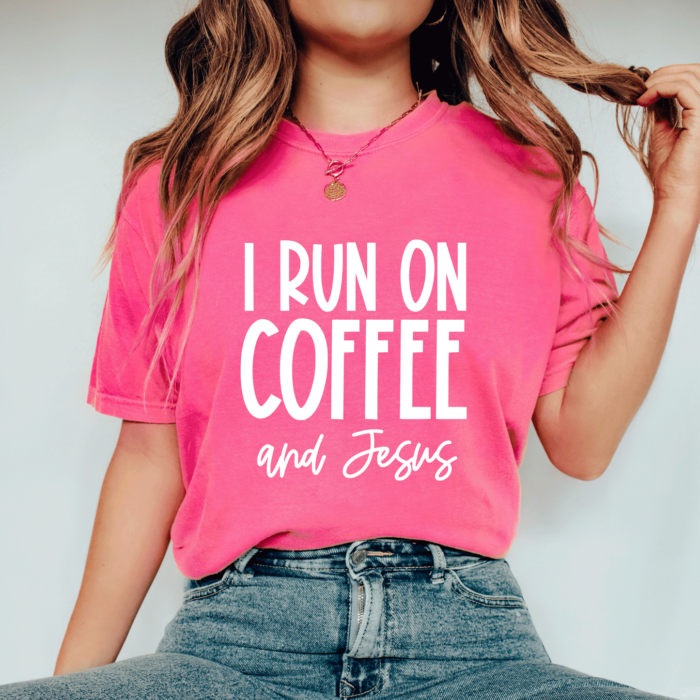 I Run On Coffee And Jesus | Garment Dyed Tee