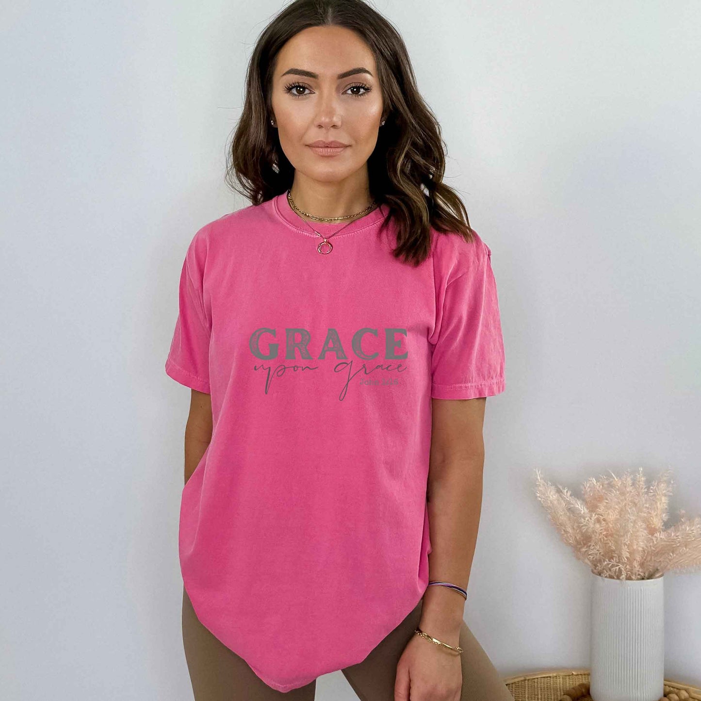 Grace Upon Grace Cursive | Garment Dyed Tee