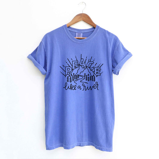 Peace Like A River Mountains | Garment Dyed Tee