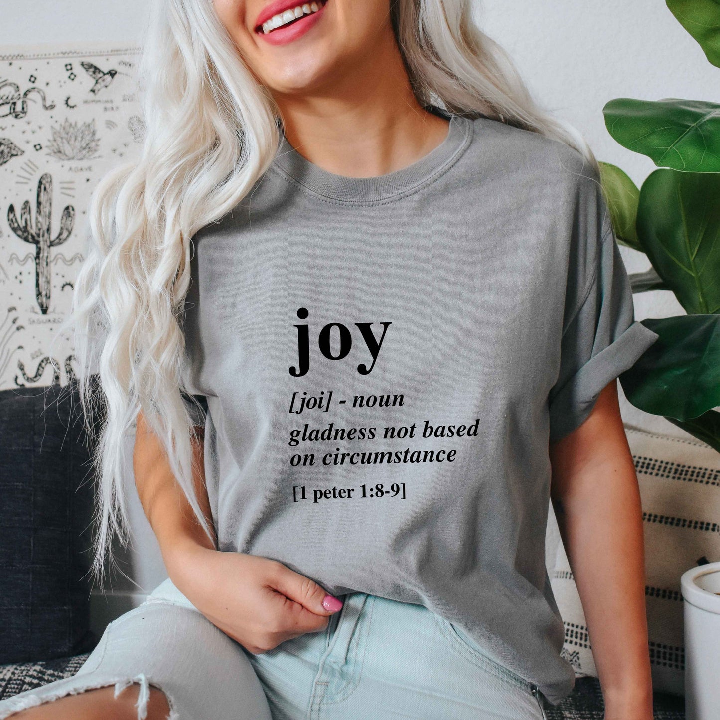 Joy Scripture | Garment Dyed Tee