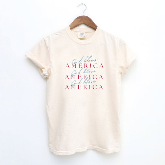 God Bless America Stacked | Garment Dyed Tee