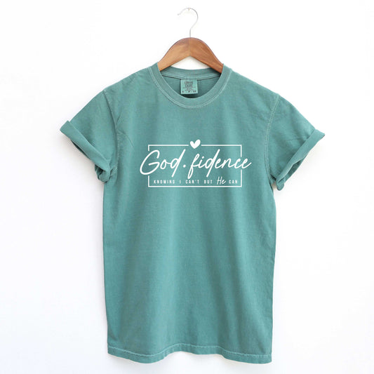 Godfidence Knowing I Can't But He Can | Garment Dyed Tees