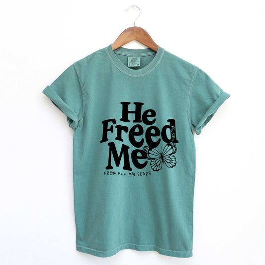 He Freed Me Butterfly | Garment Dyed Tee