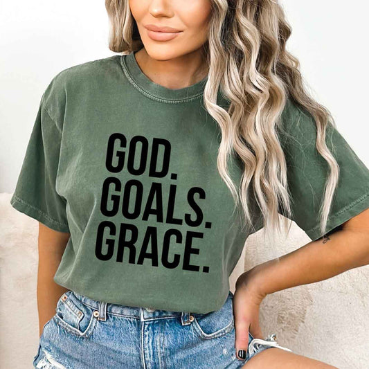 God Goals Grace | Garment Dyed Tee