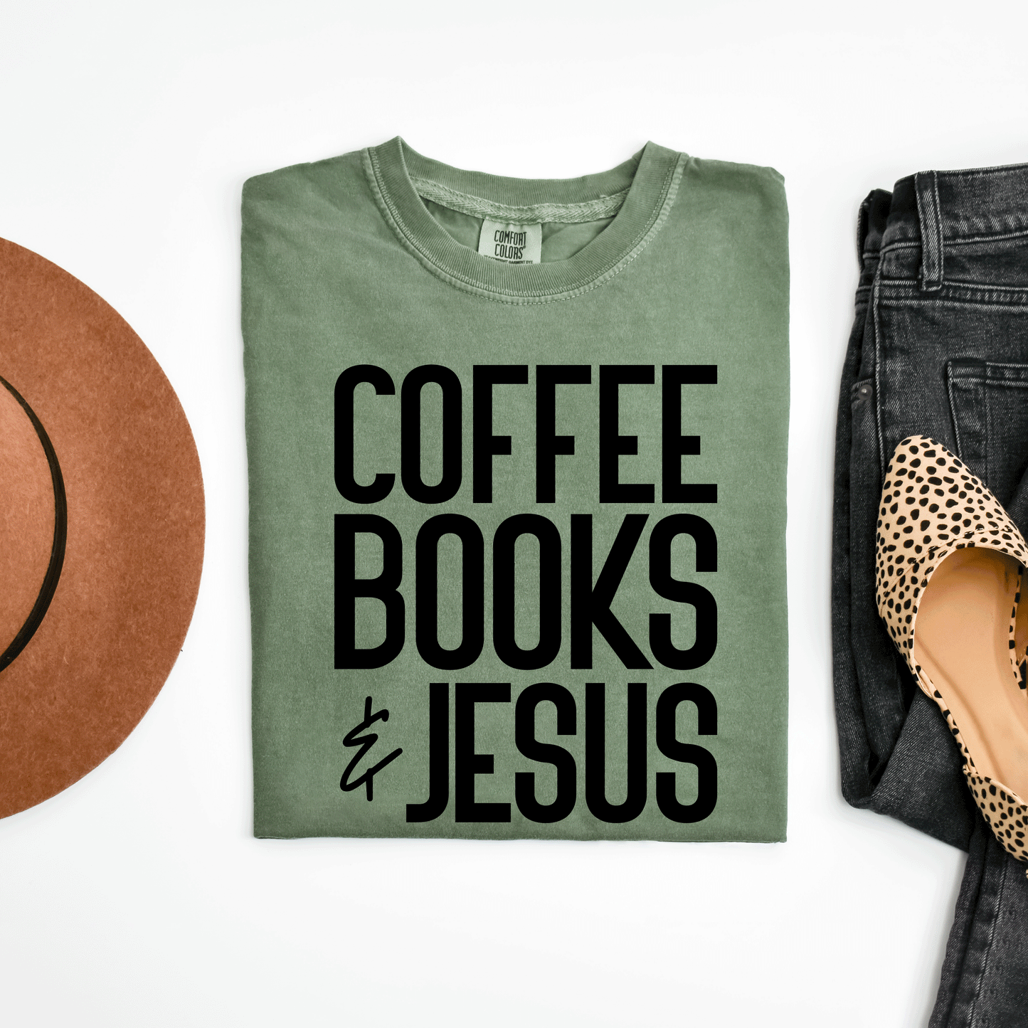 Coffee Books Jesus | Garment Dyed Tee