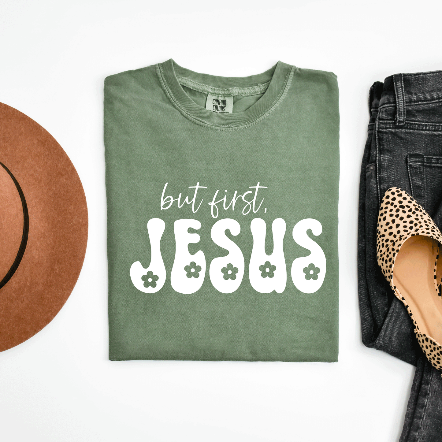 But First Jesus Flowers | Garment Dyed Tee