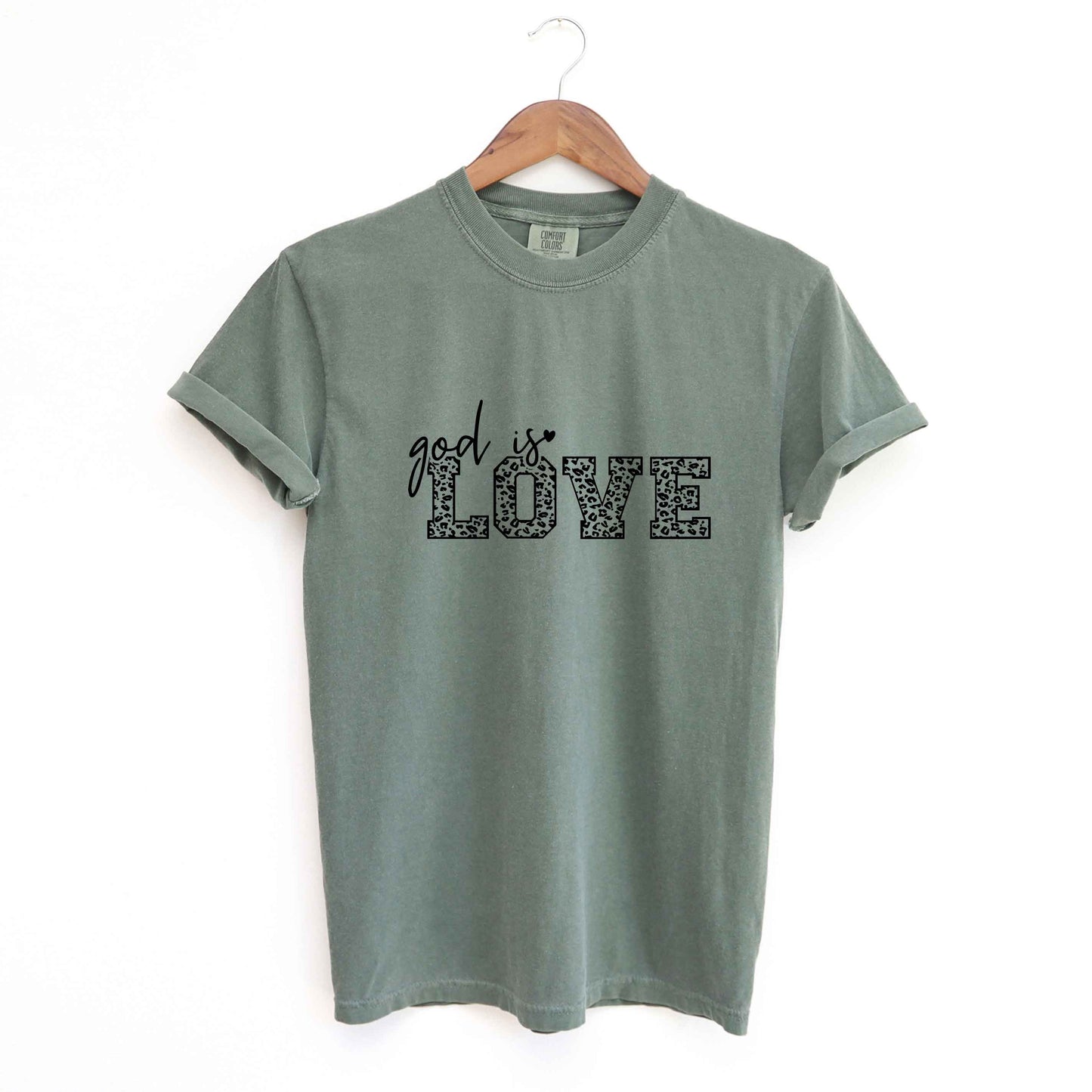 God Is Love Leopard | Garment Dyed Tee