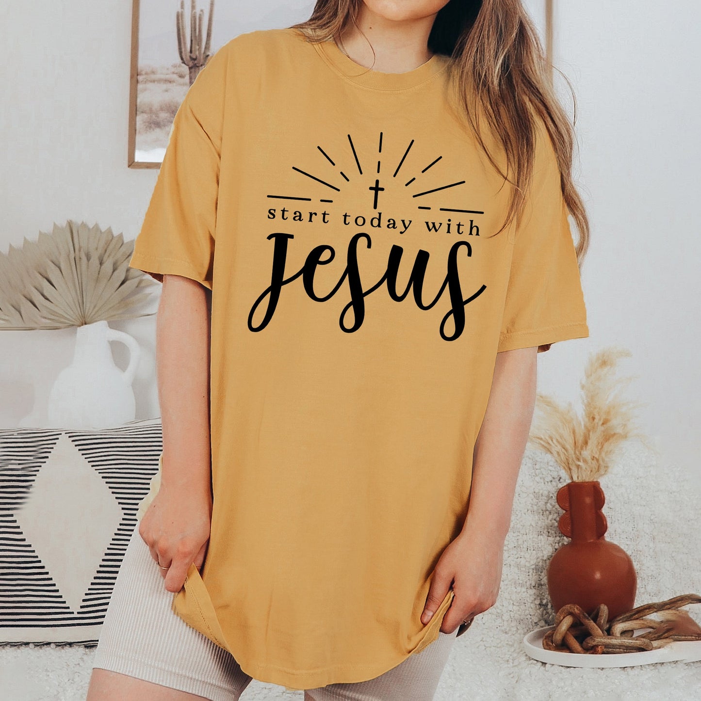 Start Today With Jesus | Garment Dyed Tee