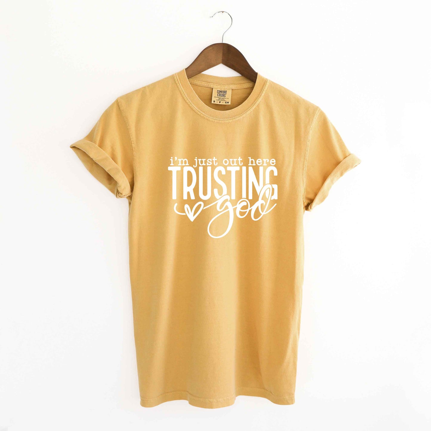 I'm Out Here Trusting God Retro | Garment Dyed Tee