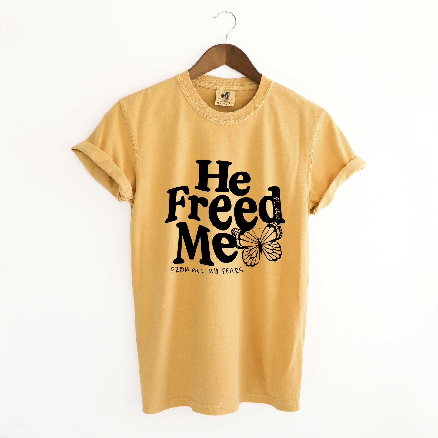 He Freed Me Butterfly | Garment Dyed Tee