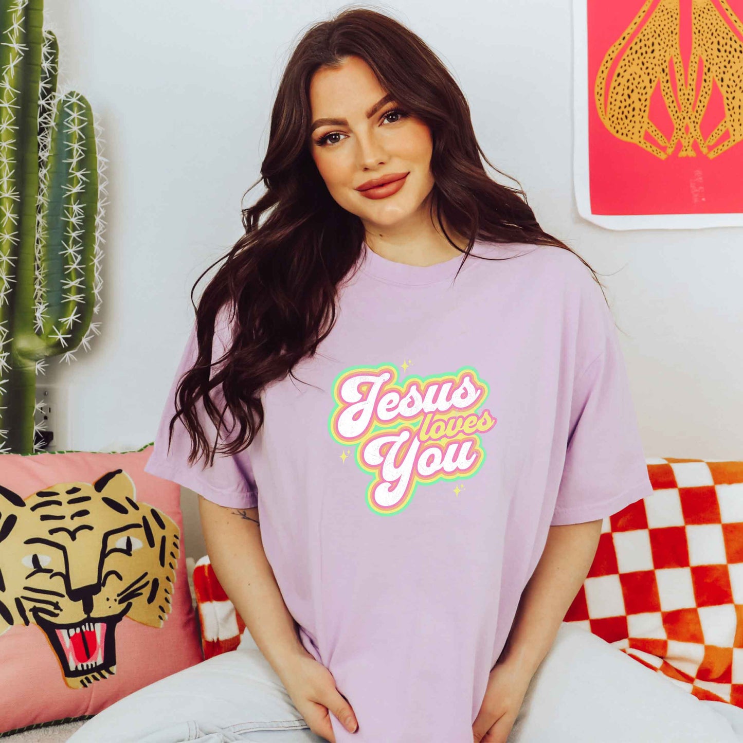 Jesus Loves You Stars | Garment Dyed Tee