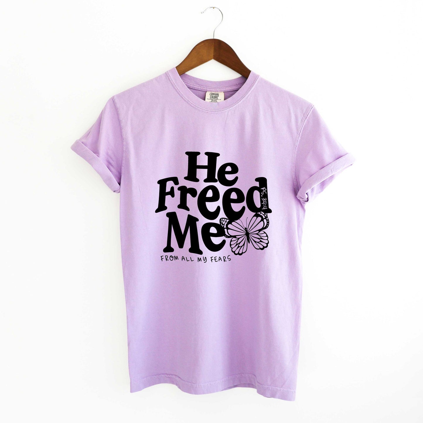 He Freed Me Butterfly | Garment Dyed Tee