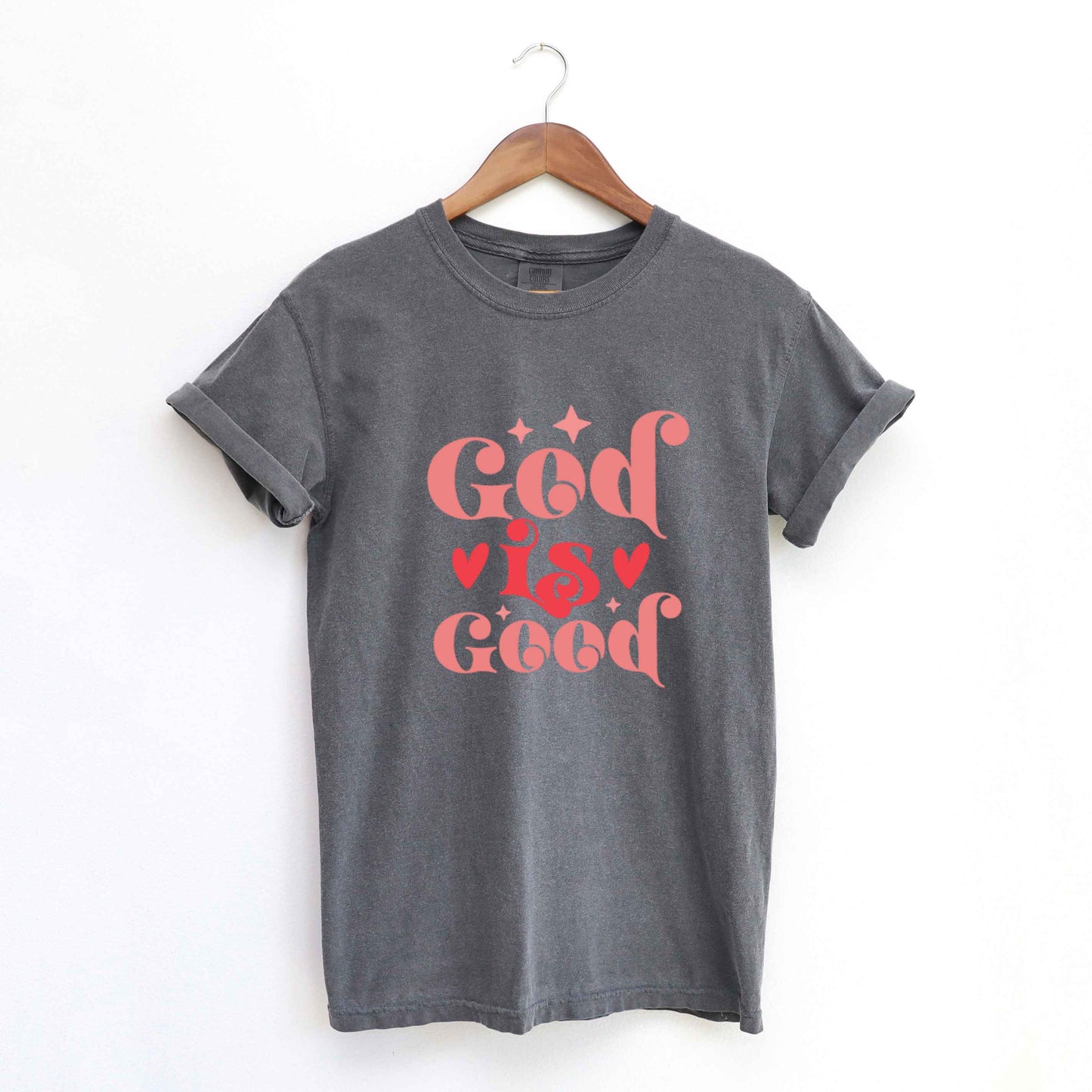 God is Good Hearts | Garment Dyed Tee