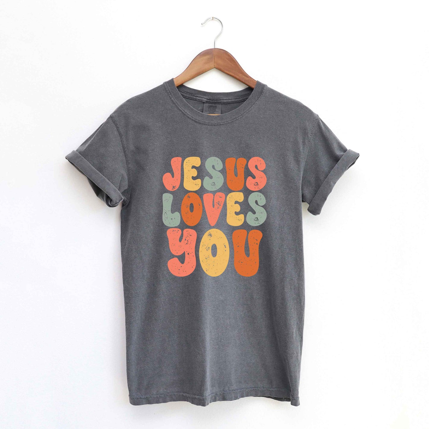 Jesus Loves You Colorful | Garment Dyed Tee