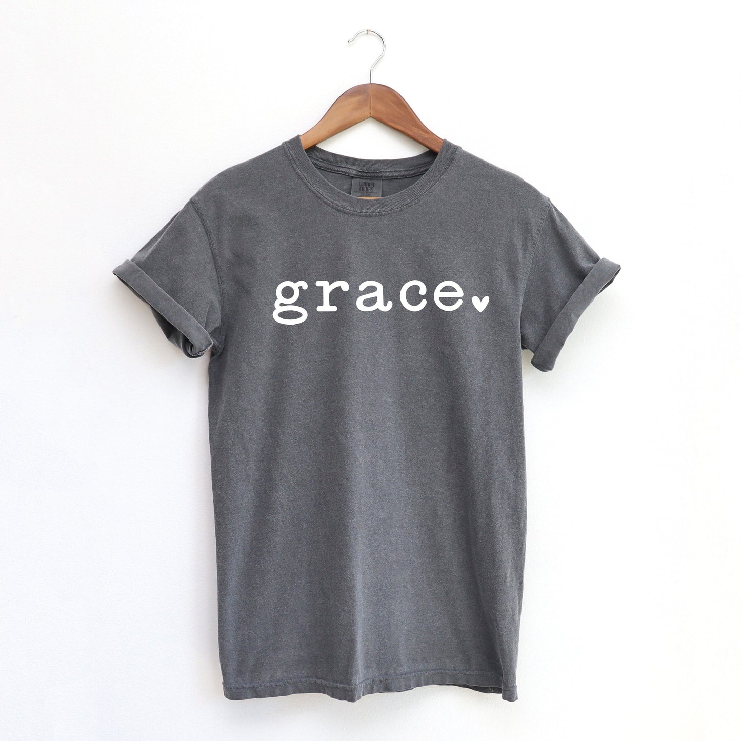 Grace Typewriter With Heart | Garment Dyed Tee