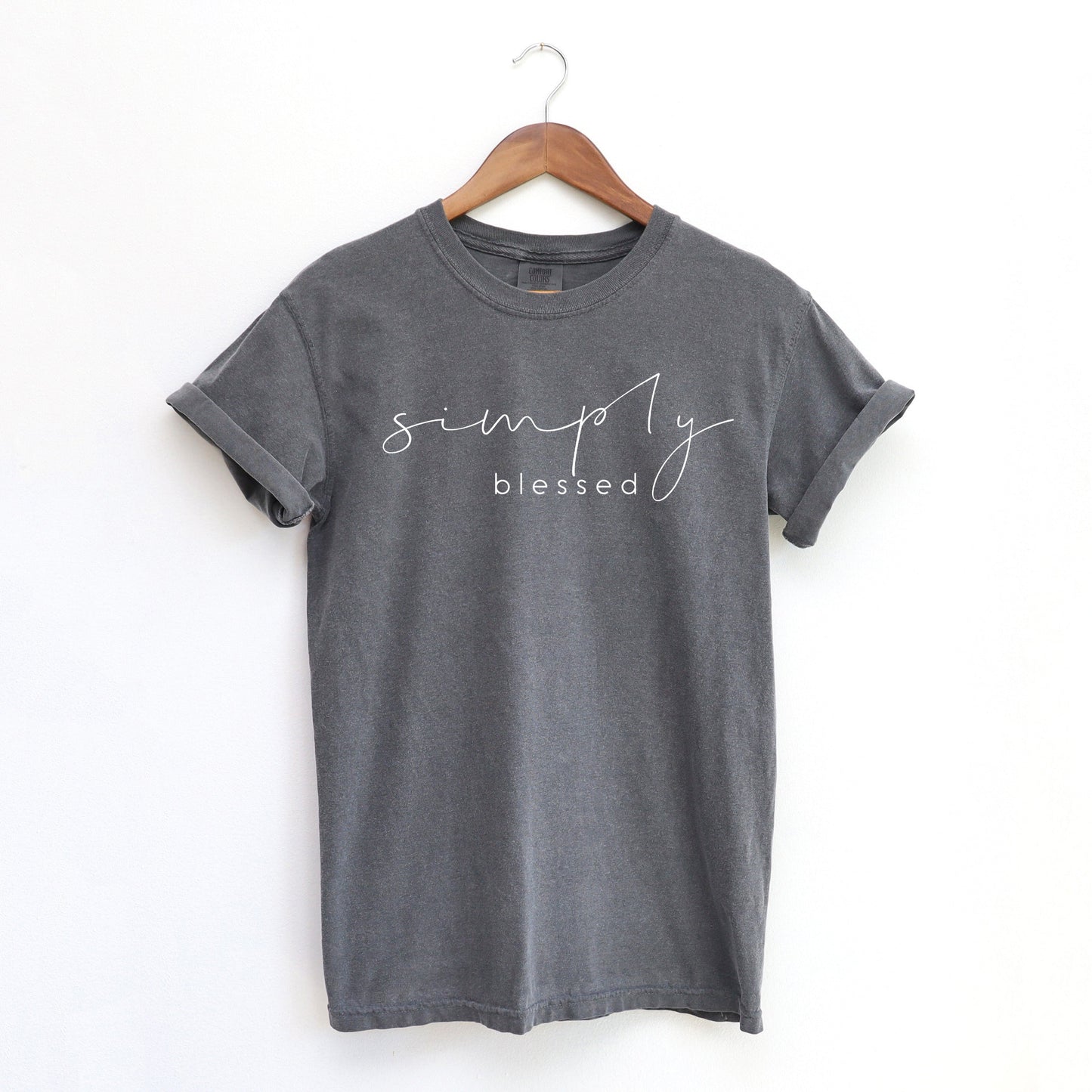 Simply Blessed Cursive | Garment Dyed Tee