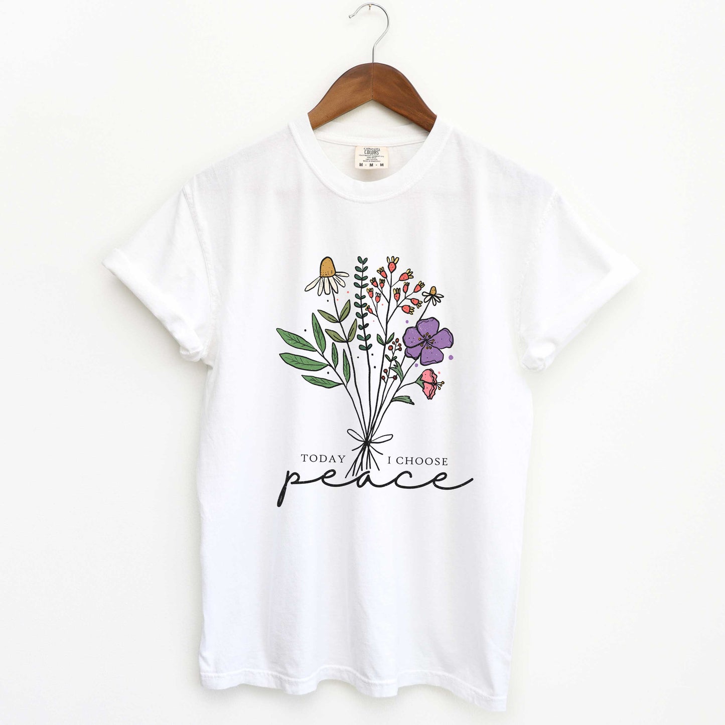 Today I Choose Peace Flowers | Garment Dyed Tee