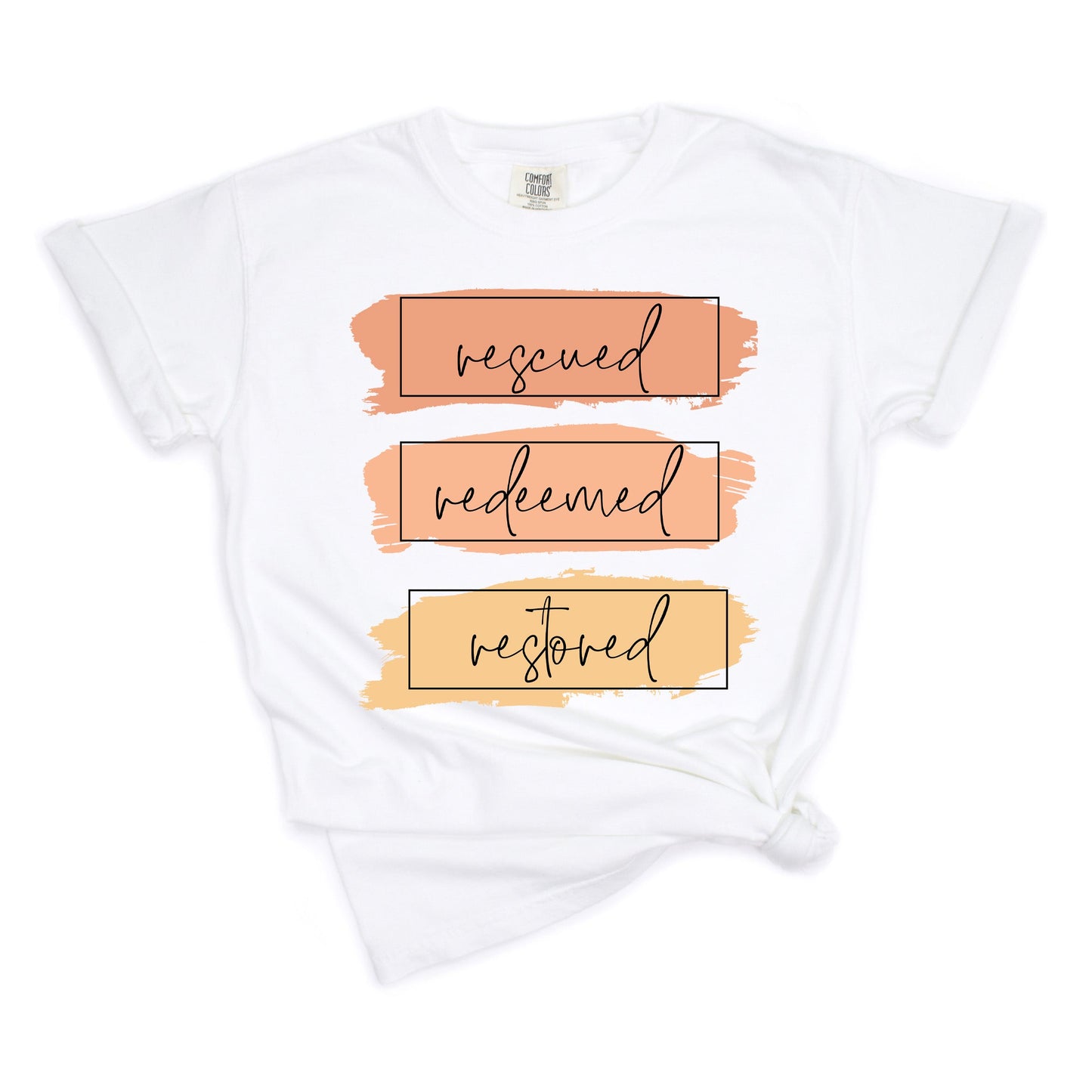 Rescued Redeemed Restored Brushstrokes | Garment Dyed Tee