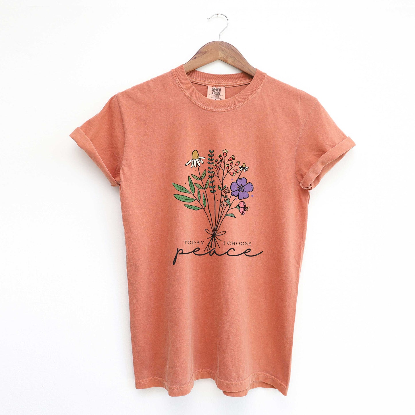 Today I Choose Peace Flowers | Garment Dyed Tee