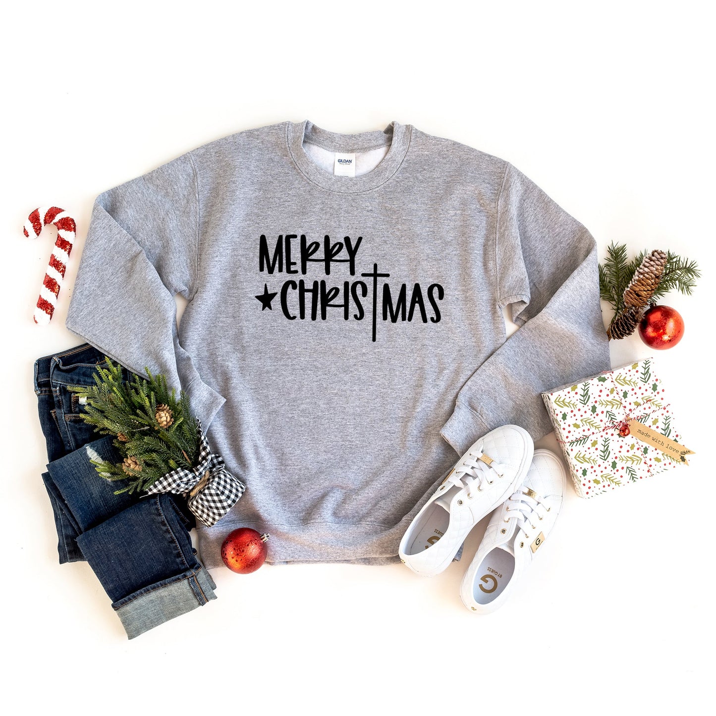 Merry Christmas Cross | Sweatshirt