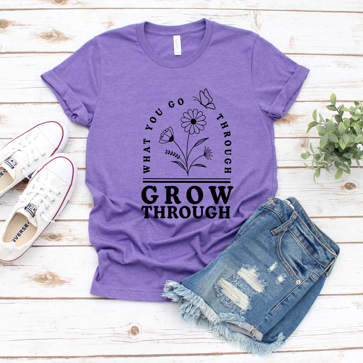 Go Through What You Go Through Flowers | Short Sleeve Crew Neck