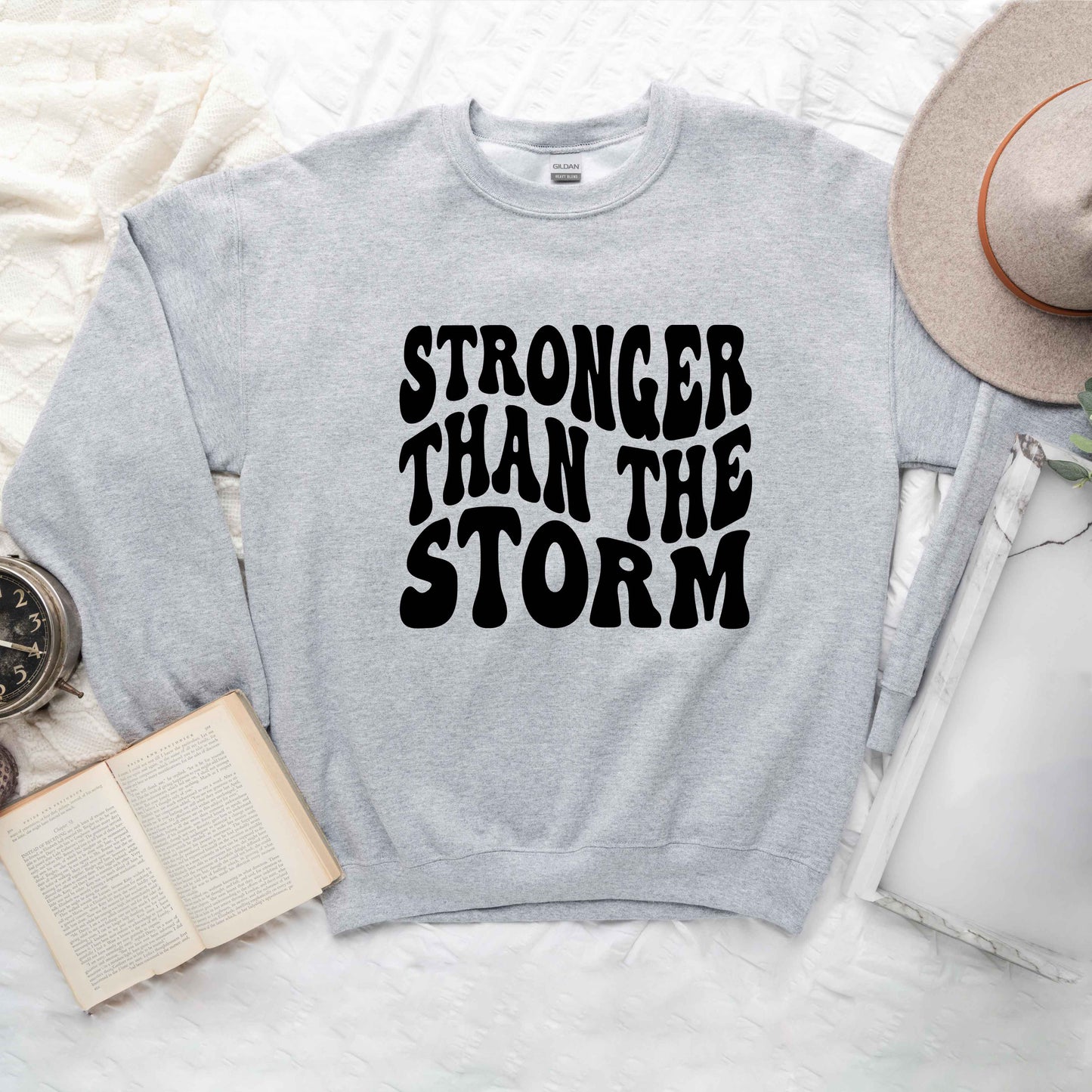 Retro Stronger Than The Storm Wavy | Sweatshirt