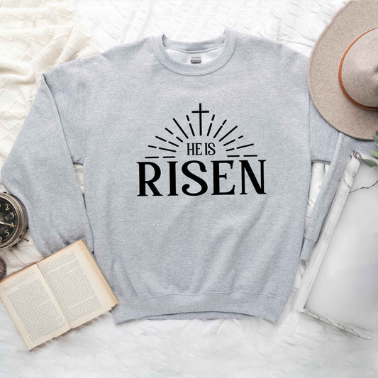 He Is Risen Cross In Sun Ray | Sweatshirt