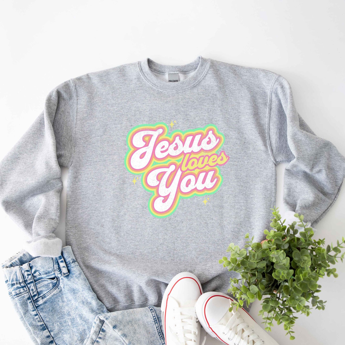 Jesus Loves You Stars | Sweatshirt