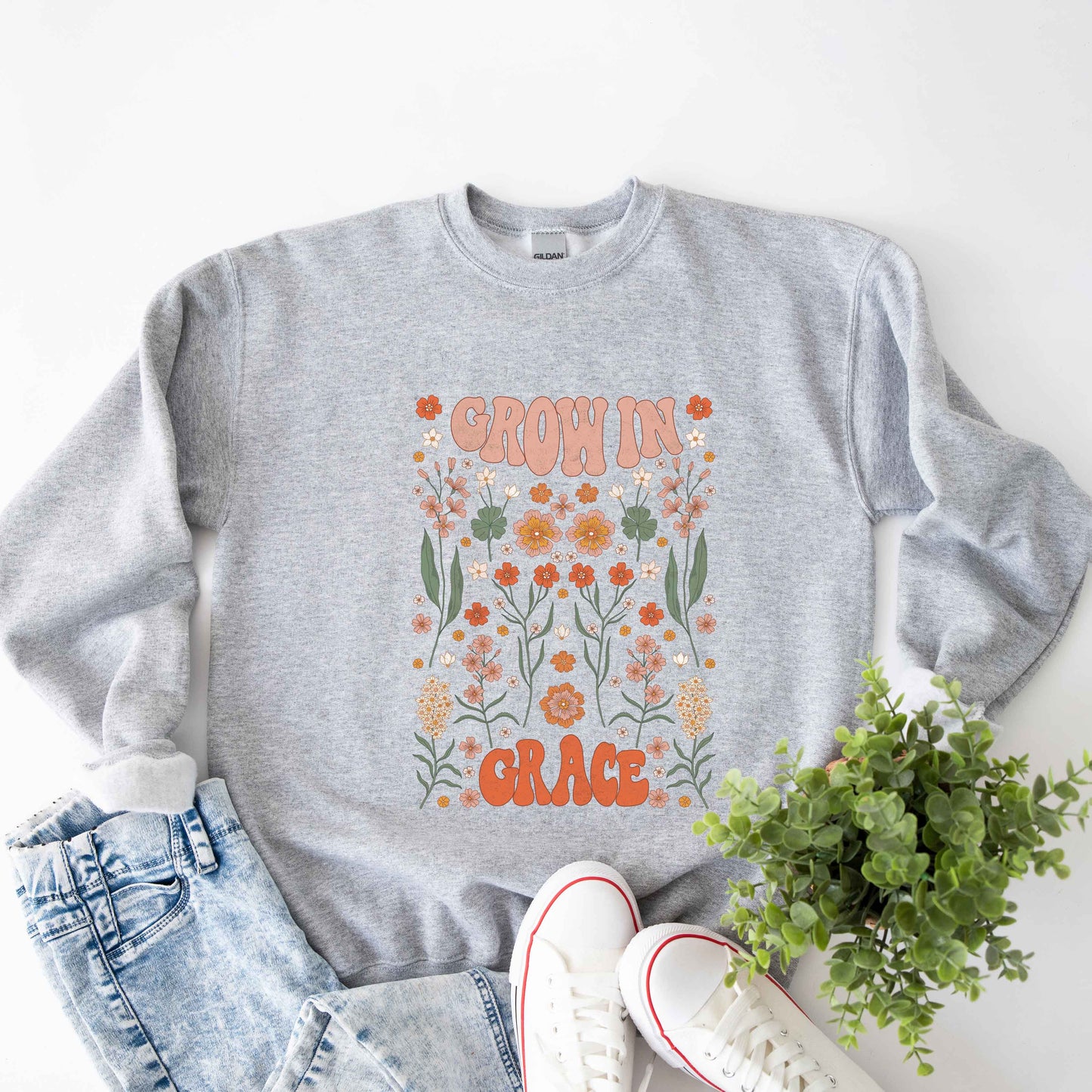 Grow in Grace Leaves | Sweatshirt