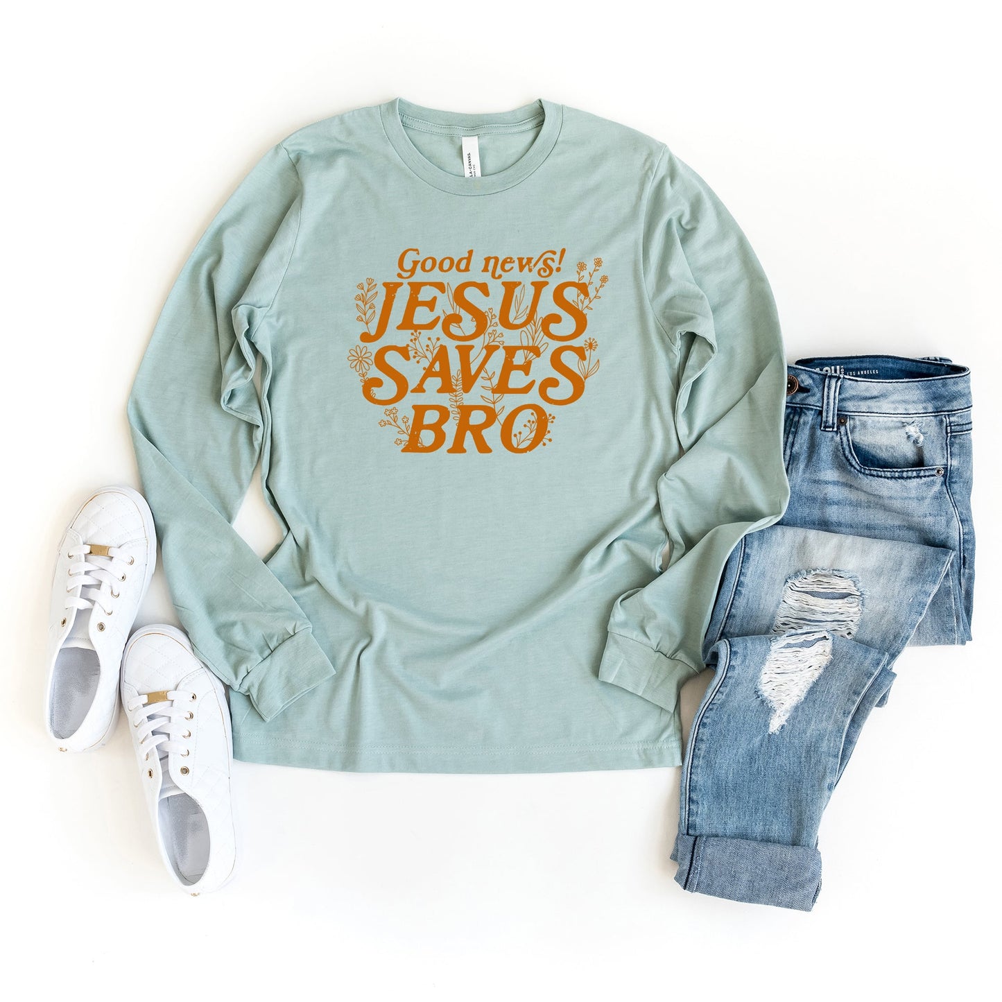 Jesus Saves Bro | Long Sleeve Crew Neck