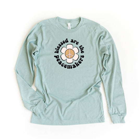 Blessed Are The Peacemakers Flower | Long Sleeve Crew Neck