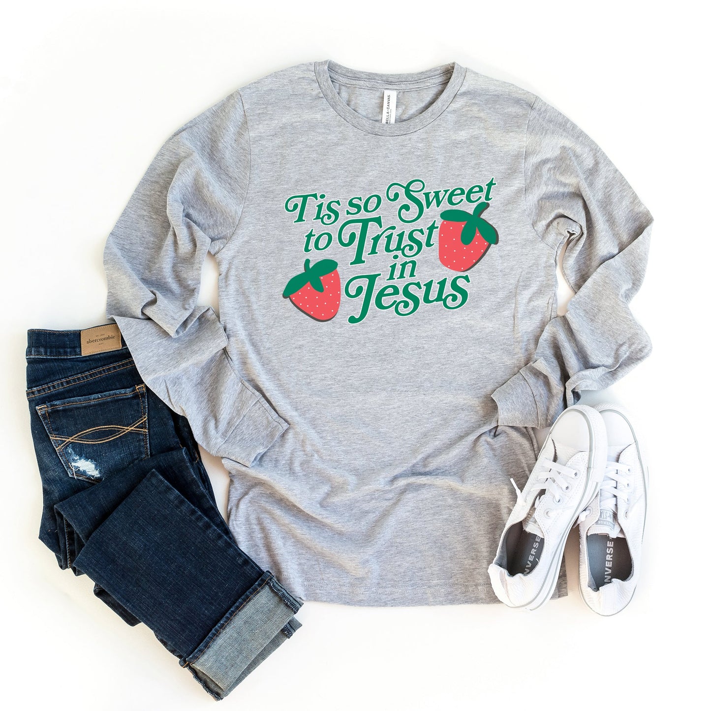 Tis So Sweet To Trust In Jesus | Long Sleeve Crew Neck