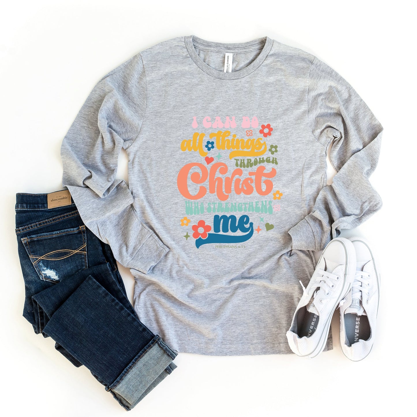 I Can Do All Things Colorful | Long Sleeve Crew Neck