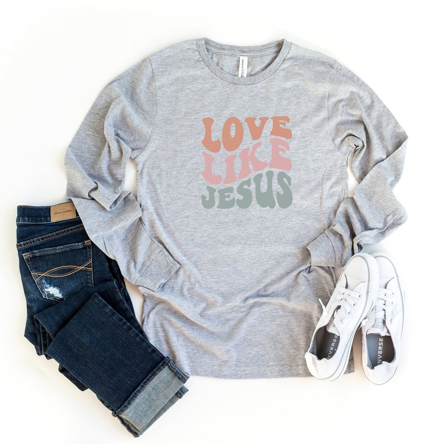 Love Like Jesus Wavy | Long Sleeve Crew Neck